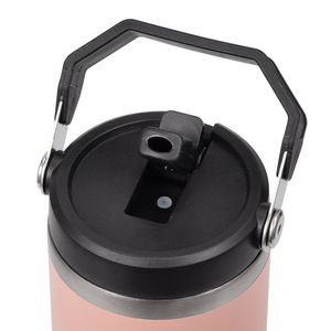 Portable 30oz 304 Stainless Steel Car Cup <b>with</b> Double Drinking Lid Insulated Outdoor Travel Cup <b>with</b> Handle and <b>Straw</b> - Product Image 3