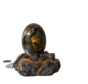 Souvenir telur naga dengan dasar Lava patung Resin kerajinan dekorasi Desktop ornamen telur dinosaurus telur naga hias