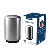 Ouvre-bouteille magnétique automatique en métal personnalisé, ouvre-bouteille de bière rond en acier inoxydable avec aimant