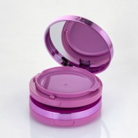 Boîte à coussin d'air ronde double couche personnalisée de 25 g avec miroir, emballage cosmétique pour crème BB, crème CC, couleur nude