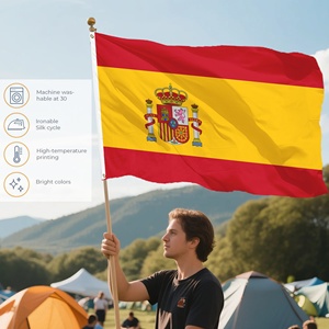 Bandera Nacional de España Personalizada de Fábrica para Exteriores, de Una o Dos Caras, 90x150cm, Bandera Española con Escudo, Poliéster 100D - Product Image 4