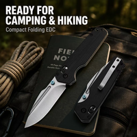 Couteau pliant EDC d'extérieur en acier D2 avec roulement à billes, manche G10, couteau de poche multicolore