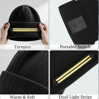 Maglia Invernale Calda Unisex 230 °   Berretto con Lampada Frontale LED COB Ricaricabile USB a Fascio Ampio