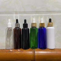 Hengjian — bouteille d'huile essentielle de 100ml, en plastique, avec pipette en verre, transparent, vert, ambre, bleu, blanc
