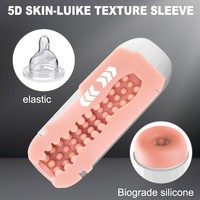 Intelligenter Männlicher Masturbator Automatische Vibration Flugzeugbecher Clip-Saugnapf Tiefer Rachen Klare Aussprache Erotik-Zubehör für Erwachsene