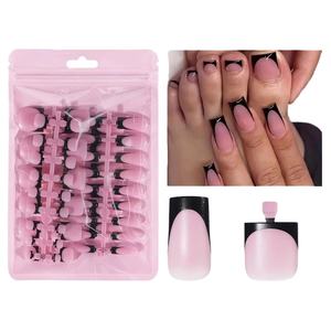 <span class=keywords><strong>Uñas</strong></span> Postizas de Verano 2026, Estilo Francés, Punta Cuadrada, Múltiples Diseños, <span class=keywords><strong>Uñas</strong></span> Postizas Esmeriladas, Logotipo Personalizado, 60 Piezas/Caja - Product Image 1