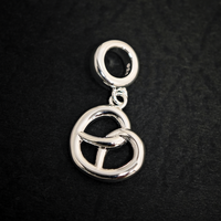 Bijoux fins, argent sterling 925 plaqué rhodium, zircon 5A, hypoallergénique, charme personnalisé en forme de cœur de beignet pour la fabrication de bijoux
