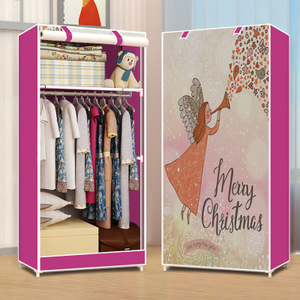 New Cheap Folding <strong>Plastic</strong> Canvas Fabric Clothes Storage Organiser Wardrobe Bedroom Furniture <strong>Cupboard</strong> - Product Image 2