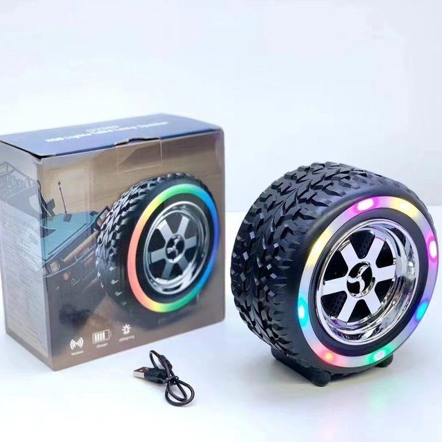 Tire RGB BT audio portable multi-function heavy subwoofer outdoor TWS card Speaker