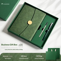Set Regalo Aziendale Professionale All'Ingrosso: Taccuino A5 in PU con Copertina Rigida, Penna a Sfera, Penna Roller e Chiavetta USB