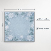 Tapis de jeu de mahjong double face en caoutchouc antidérapant, imperméable et inodore, avec base en caoutchouc, motif flocon de neige, directement de l'usine