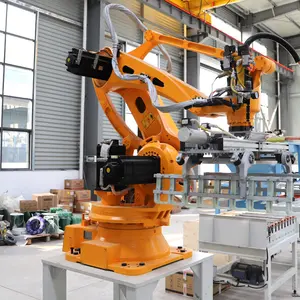 कार्टन बॉक्स संचालन के लिए आसान रोबोट पैलेटिज़र को सौंपना पूर्ण स्वचालित मैनिपुलेटर पैलेटिज़र रोबोट आर्म बिक्री