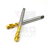 Set Tap Spiral Flute HSSE M2*0.40-M10*1.50 Berlapis TiN, Alat Pembuat Ulir Standar DIN untuk Pembubutan Lubang Buta pada Baja Tahan Karat