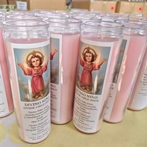Bougie de prière religieuse personnalisée en cire de soja de qualité supérieure, en pot de verre, pour 7 jours, avec étiquette privée - Product Image 5