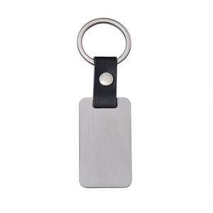 X926 Stainless Steel Hot Selling Blank Pu Leather Rectangle Keychain High Quality Customized Logo Metal <b>Key</b> <b>Chain</b> - Product Image 2