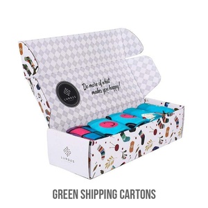 Boîtes à chaussettes personnalisées, cartons d'expédition verts, recyclables, ondulés, pliables, plats, pour la logistique des boutiques en ligne - Product Image 1
