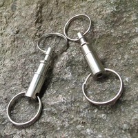 Porte-clés double tête détachable en acier inoxydable avec anneau de dégagement rapide et fonction de séparation