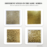 Carreaux de parquet modernes en aluminium, mosaïque métallique dorée brillante, carreaux muraux 3D carrés pour cuisine et salle de bain