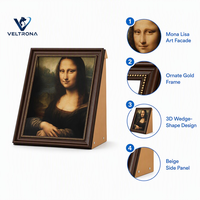 Mona Lisa Art Griffoir pour chat en carton ondulé avec cadre 3D, mobilier d'intérieur et cachette, vente en gros