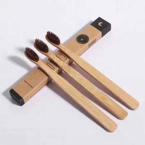 2024 Custom LOGO <b>Bamboo</b> Wooden Toothbrush Disposable Biodegradable Soft Cleaning <b>Brush</b> for Hotel Travel Kids-Plastic Material - Product Image 2