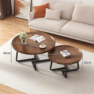 Set di Tavolini <span class=keywords><strong>da</strong></span> Caffè Moderni ed Economici con Struttura in Metallo Rotonda e Funzione Portatile per Soggiorno e Arredamento Casa - Product Image 4