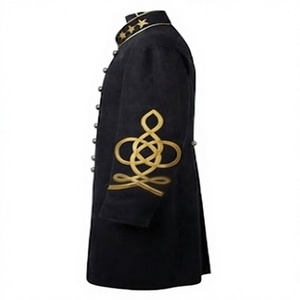 Men's Embroidered Frock <b>Coat</b> Double Breasted Wool Overcoat Custom Logo Historical Uniform Outerwear - Product Image 5