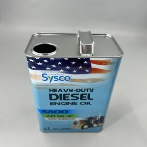 Factory OEM 1L- 4L Metal Motor Oil Tin Can Packaging Customized Logo Engine Oil Tin Can Cmyk Lubricants Oil Tin Can