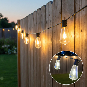 <span class=keywords><strong>Guirlande</strong></span> Lumineuse Solaire d'Extérieur G40 de 25 Pieds, Vente en Gros, <span class=keywords><strong>Guirlande</strong></span> Féerique de Noël, Lumières Décoratives de Mariage pour Festivals et Rues - Product Image 1