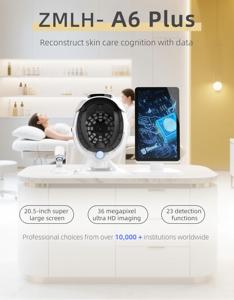 Appareil d'analyse de la peau, détecteur de pores UV, analyseur de peau A6 AI, appareil d'analyse de la peau avec poignée, détecteur microscopique - Product Image 4