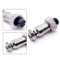 Conector Circular de Aviación Soulin GX12 de 7 Pines, Latón con Clasificación IP68, Bañado en Estaño/Plata, para Cable de Control Eléctrico Automotriz