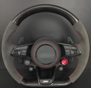 Cuero de Fibra de Carbono para Volante Personalizado con Costuras Rojas para <span class=keywords><strong>Audi</strong></span> A3/A4/A5/A6/S6/S8/<span class=keywords><strong>Q3</strong></span>/Q5/Q7/TT - Product Image 1