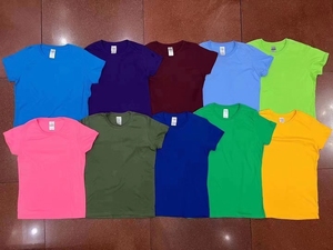 Lote de Liquidación de 10 Colores, Camisetas de Manga Corta con Cuello Redondo para Mujer, Tallas S-XL, Primavera/Verano/Otoño - Product Image 2