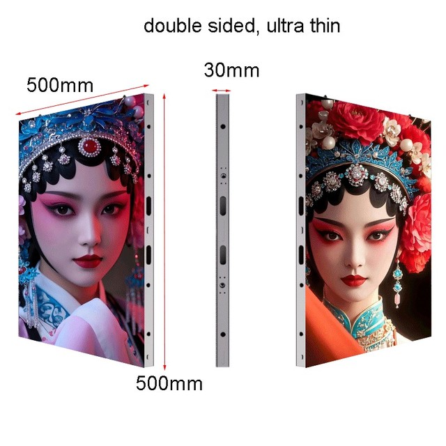 Fine Pixel Pitch 7680Hz Double Side Led Display Indoor Cabinet SMD GOB P1.95 Led Display Indoor Led Screen 500x500mm Panel