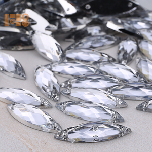 Diamantes de imitación sueltos para coser, diamantes de imitación acrílicos con forma de ojo de caballo de 7*15mm con 2 agujeros para ropa, accesorios de ropa - Product Image 2