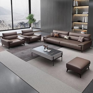 Divano in Pelle a 3 Posti di Design <span class=keywords><strong>Moderno</strong></span> <span class=keywords><strong>per</strong></span> <span class=keywords><strong>Soggiorno</strong></span> e Ufficio, Set di Mobili in Pelle <span class=keywords><strong>per</strong></span> Ufficio in Offerta - Product Image 2