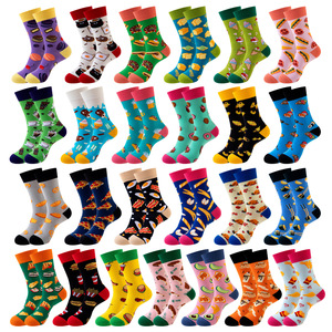 Quentin hombres algodón tripulación divertido colorido vestido calcetines al por mayor con logotipo caliente moda elegante fruta comida flor Calcetines - Product Image 1