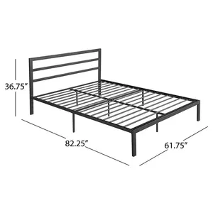 Aifei 홈 퀸 사이즈 침대 프레임 현대 현대 금속 철 블랙 침대 프레임