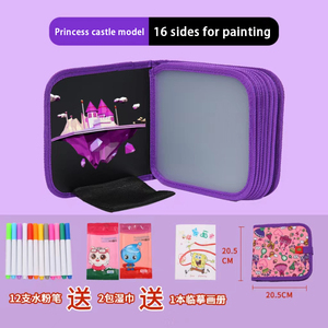 16 côtés <span class=keywords><strong>pour</strong></span> apprendre la peinture effaçable Doodle Board <span class=keywords><strong>pour</strong></span> les enfants, livre de dessin à colorier, jouets de dessin à double face - Product Image 5