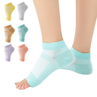 Chaussettes de sport en maille tricotée à bout ouvert, mi-mollet, pour yoga, protection extérieure, compression élastique – Vente en gros