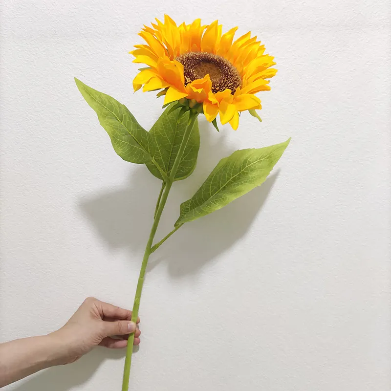 Großhandel Top Grade Künstliche Sonnenblumen Große Seiden blumen Sonnenblume Mit Stiel Für Dekoration