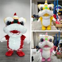 Costume gonflable de danse du lion, tenue de mascotte du Nouvel An chinois, déguisement de lion en peluche à porter, pour spectacle festif