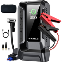 Démarreur de voiture 6-en-1 12V, batterie externe robuste avec gonfleur de pneus et lumière LED