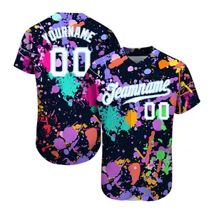 Benutzer definierte Baseball-Trikot Sublimation Muster Entwerfen Sie Ihre Logo-Nummer Sport hemden Baseball Mesh Jersey