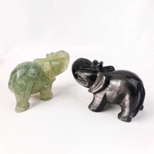Vente chaude de sculptures d'éléphants en obsidienne naturelle de 6 cm, quartz <span class=keywords><strong>rose</strong></span> et cristaux mélangés, pour cadeau de mariage, guérison - Product Image 4