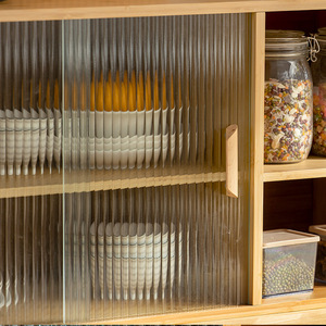 Japanese Style Wall <b>Cabinet</b> With Glass Door Kitchen Storage Shelf For Tea Cup And Small Items 80C - Product Image 2