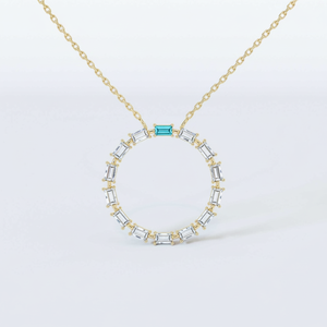 10k Solid Gold Baguette Collier Moissanite Diamant Collier De Mariage Femmes Collier pour Anniversaire Bijoux - Product Image 1