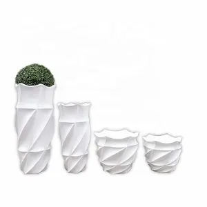 Macetas de flores de fibra de vidrio para eventos de boda y hogar, plantas artificiales de estilo moderno, 4 tamaños