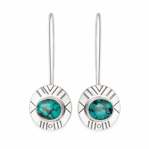 Orecchini Pendenti Vintage Blu-Verde con Rilievo, Gioielli Minimalisti alla Moda per Donne - Product Image 1