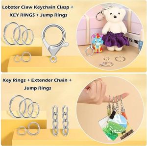 Metal Keychain Craft Supplies Including Key Chain Clips Lanyard Snap Hooks Jump for Chain Making Purse Making Lanyard Making - Product Image 4