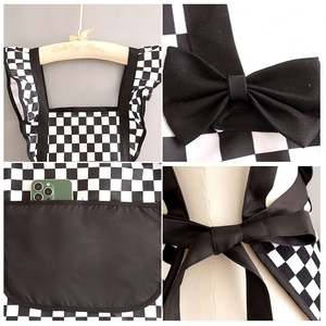 Delantal de Encaje al por Mayor, Estilo Americano a Cuadros, de Algodón y Poliéster, Impermeable y Resistente al Aceite, para el Hogar y Restaurantes - Product Image 2